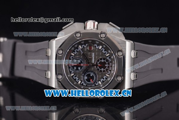 Audemars Piguet Royal Oak Offshore Chronograph Michael Schumacher Clone AP Calibre 3126 Automatic Titanium Case with Black Dial and Grey Rubber Strap (J12) - Click Image to Close